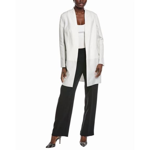 Akris womens Hector Silk-Blend Coat, 8, Grey
