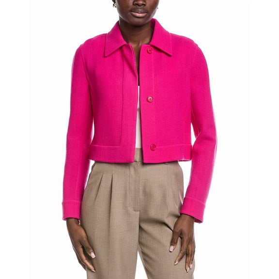 Akris womens Lewitt Wool Jacket, 10, Pink