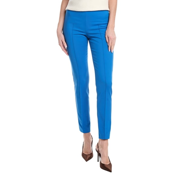 Akris womens Melissa Silk-Blend Pant, 4, Blue