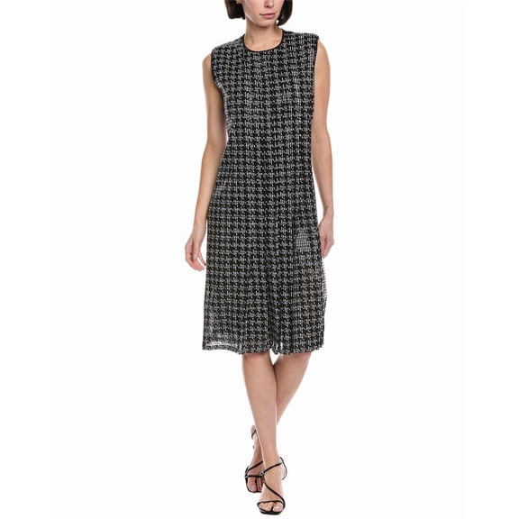 Akris womens  Sequin Silk-Lined Mini Dress, 8, Black