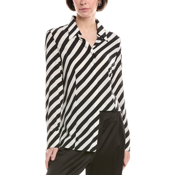 Akris womens Silk-Blend Blouse, 2, Black