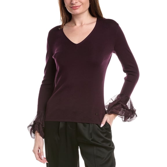 Akris womens Silk-Blend Top, 8, Purple