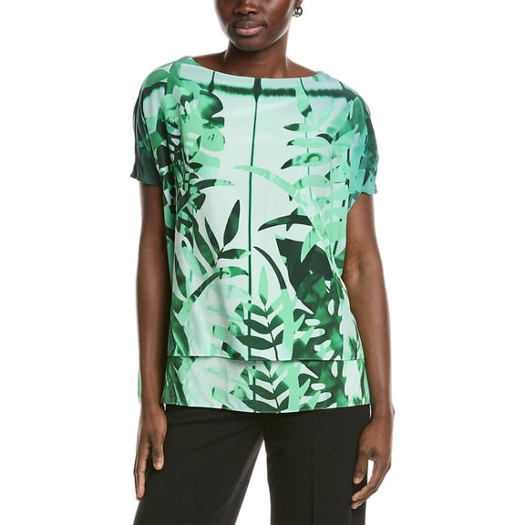 Akris womens Silk Blouse, 6, Green