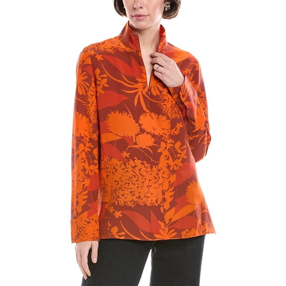 Akris womens Silk Blouse, 6, Orange