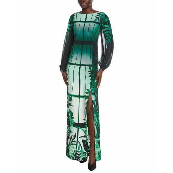 Akris womens  Silk Maxi Dress, 2, Green