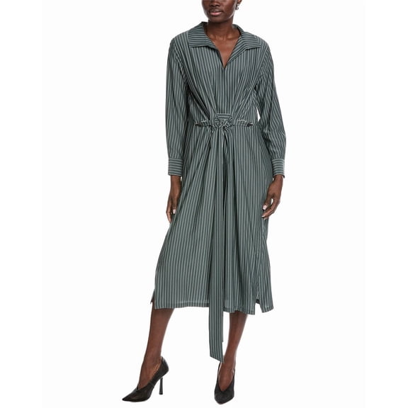 Akris womens  Silk Midi Dress, 8, Gray