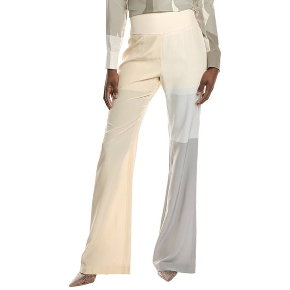 Akris womens Silk Pant, 12, Beige