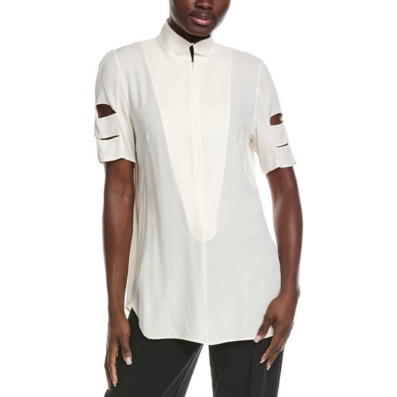 Akris womens  Silk Top, 14, White