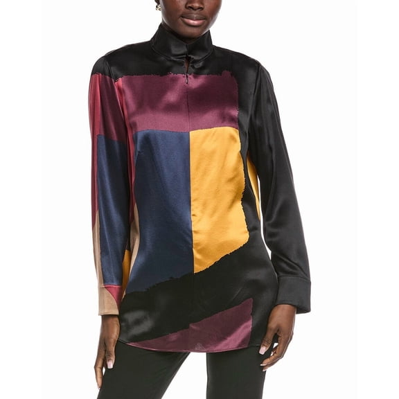 Akris womens  Silk Top, 4, Red