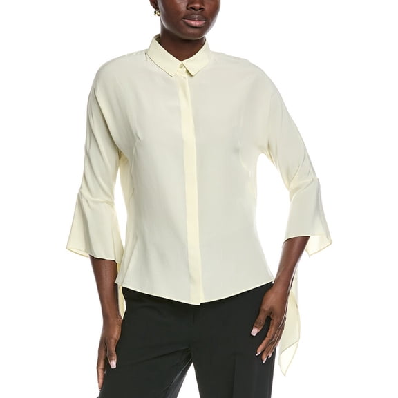 Akris womens  Silk Top, 8, White