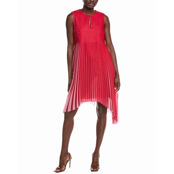 Akris womens  Sleeveless Mini Dress, 2, Red