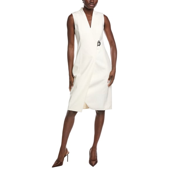 Akris womens  Sleeveless Silk-Blend Midi Dress, 8, Pink