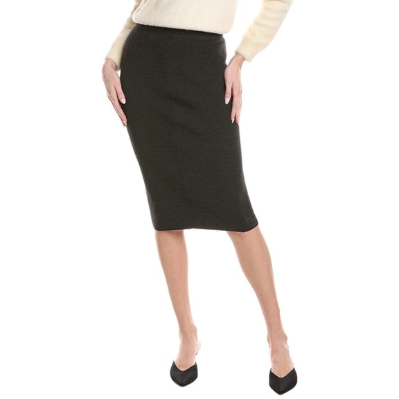 Akris womens Wool-Blend Sweater Skirt, 10, Grey