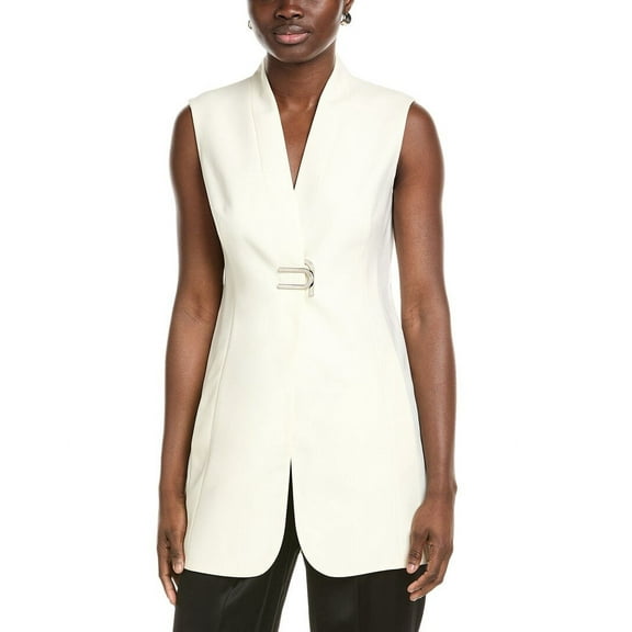 Akris womens  Wool Gillet, 10, White