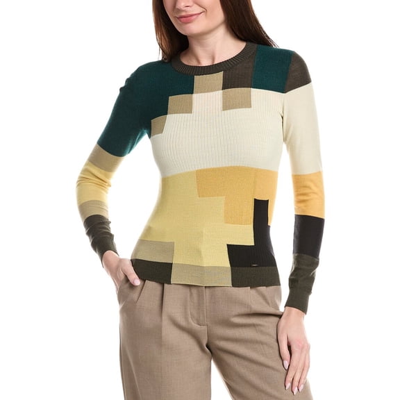 Akris womens  Wool & Silk-Blend Top, 4, Yellow