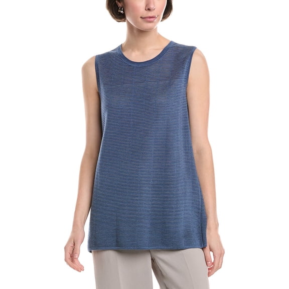 Akris womens Wool & Silk-Blend Top, 6, Blue