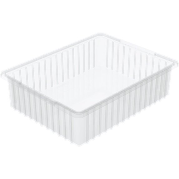 Akro-Grid Plastic Slotted Dividable Modu Box Stackable Grid Storage Tote Container, (22-3/8-Inch L x 17-3/8-Inch W x 6-Inch H), (4 Pack),