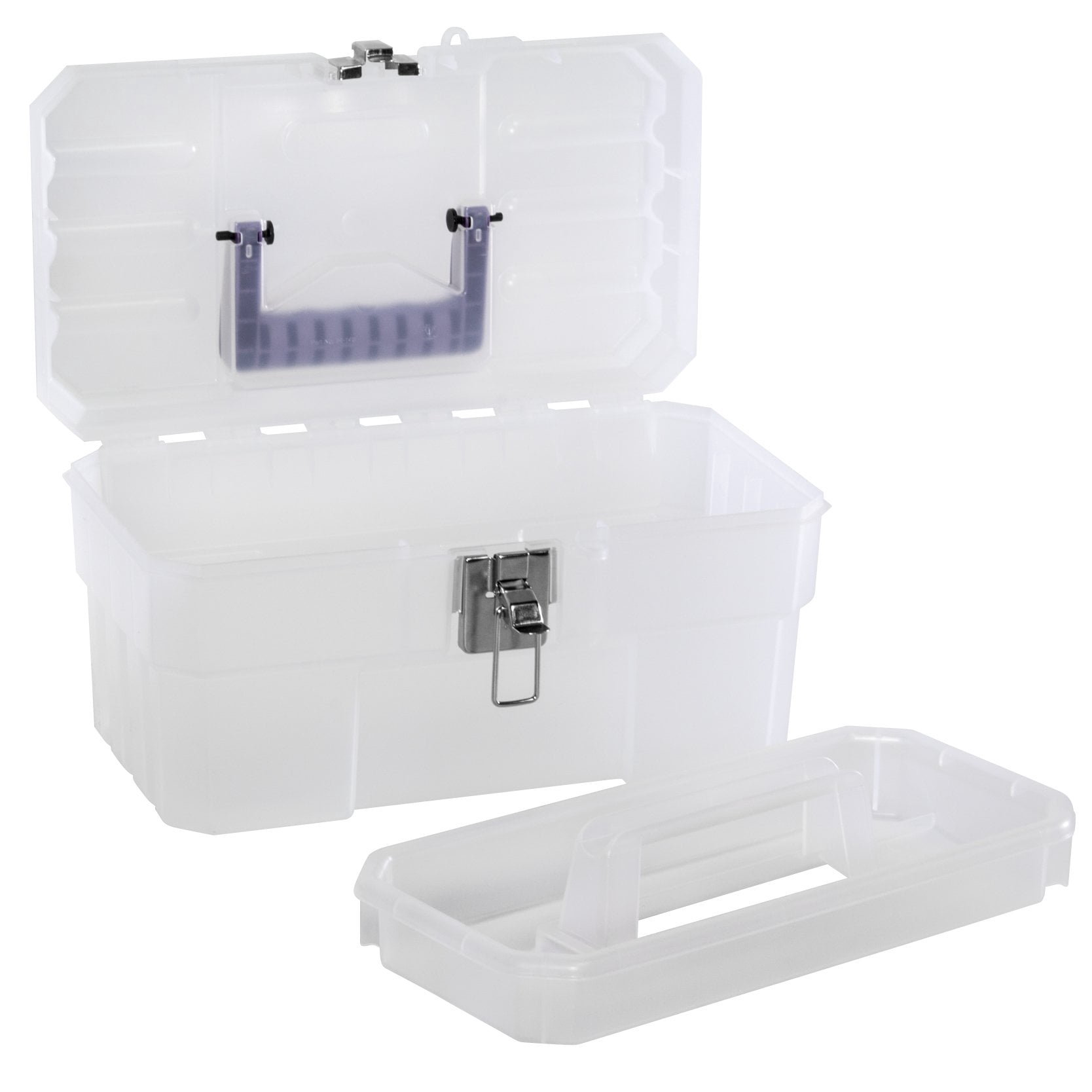 Akro-Mils 12-Inch ProBox Plastic Toolbox - 6 Pack Clear Storage Boxes For Crafts, Tools, Supplies