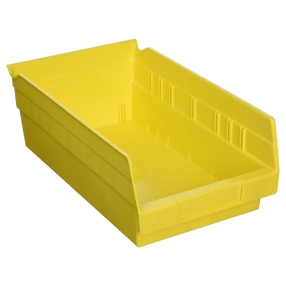 Akro-Mils 12 Pack Plastic Storage Shelf Bins, Space-Saving Organizers, 12"x6.6"x4", Yellow
