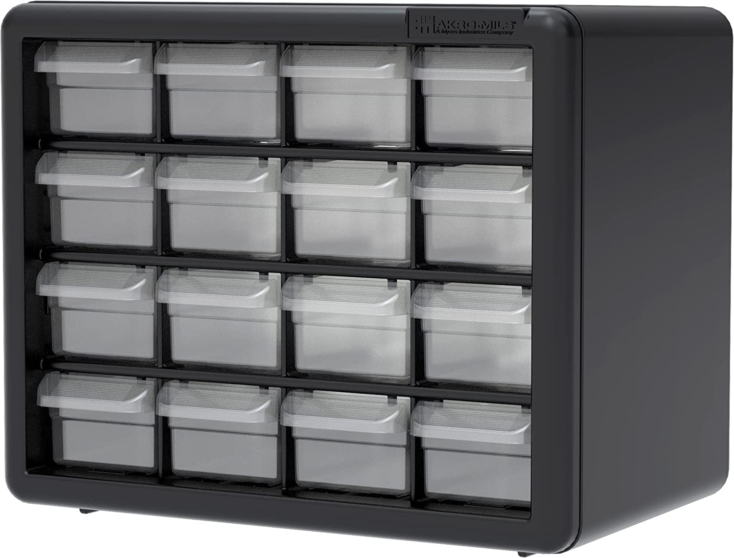 Akro-Mils 16 Drawer Plastic Cabinet Storage Organizer with Drawers for  Hardware, Small Parts, Craft Supplies, Black