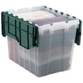 thumbnail image 1 of Akro-Mils KeepBox 18 Gallon Plastic Storage Bin, Stackable Tote with Lid, Clear/Green, 1 of 9