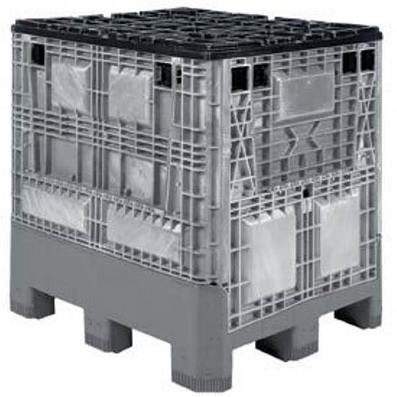 Global Industrial™ Solid Straight Wall Container,  23-3/4Lx15-3/4Wx8-1/4H, Gray - Pkg Qty 4