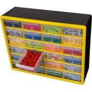 Akro-Mils 24 Drawer Plastic Cabinet Storage Organizer with Drawers for Hardware, Small Parts, Craft Supplies, Yellow
