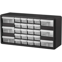 Akro-Mils 26 Drawer Plastic Cabinet Storage Organizer with Drawers for Hardware, Small Parts, Craft Supplies, Black