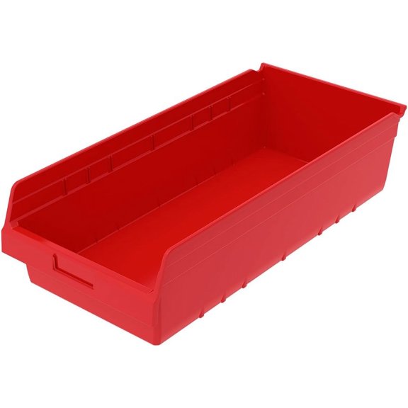 Akro-Mils 30014 Plastic Nesting ShelfMax Storage Bin Box, (24-Inch x 11-Inch x 6-Inch), Red, (6-Pack)