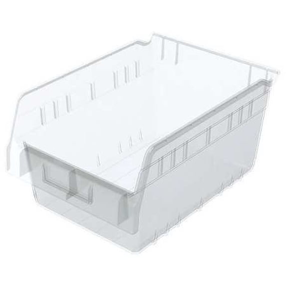Akro-Mils 30080 Plastic Nesting ShelfMax Bin Storage Box, 12" Deep, Clear - Set of 8