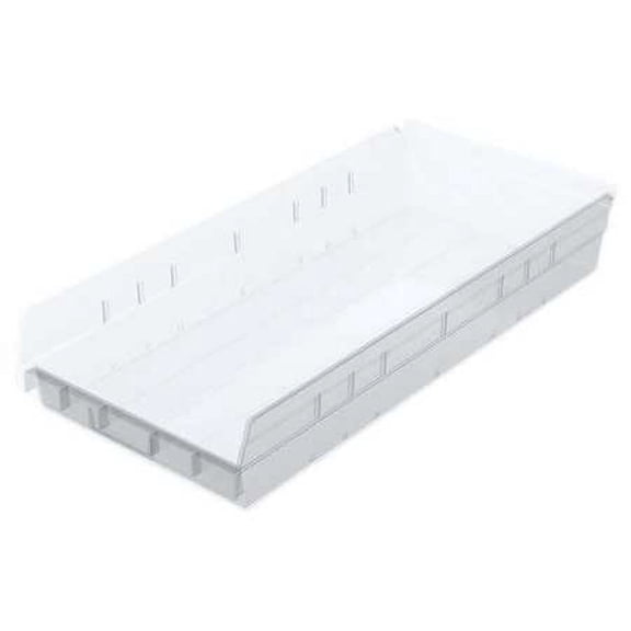Akro-Mils 30174 Plastic Nesting Shelf Bin Storage Box, 24" Deep, Clear - Set of 6