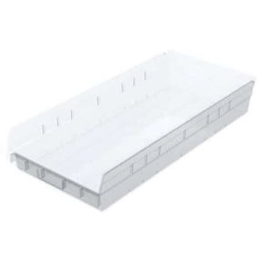 Akro-Mils 30174 Plastic Nesting Shelf Bin Storage Box, 24" Deep, Clear - Set of 6