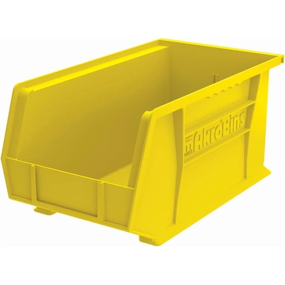 Akro-Mils 30240 AkroBins Plastic Storage Bins, Space-Saving Stackable Bins for Garage, Pantry, Craft Organization, 15-Inch x 8-Inch x 7-Inch, Yellow, 12-Pack