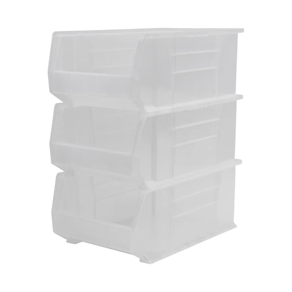 Akro-Mils 3 Pack AkroBins Plastic Storage Bins, Space-Saving Organizers, Clear