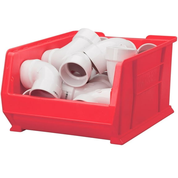Akro-Mils 30288 Super-Size AkroBins Plastic Storage Bins, Space-Saving Stackable Bins for Garage, Classroom, Warehouse Organization, 24-Inch L x 16-Inch W x 11-Inch H, Red, 1-Pack CA1