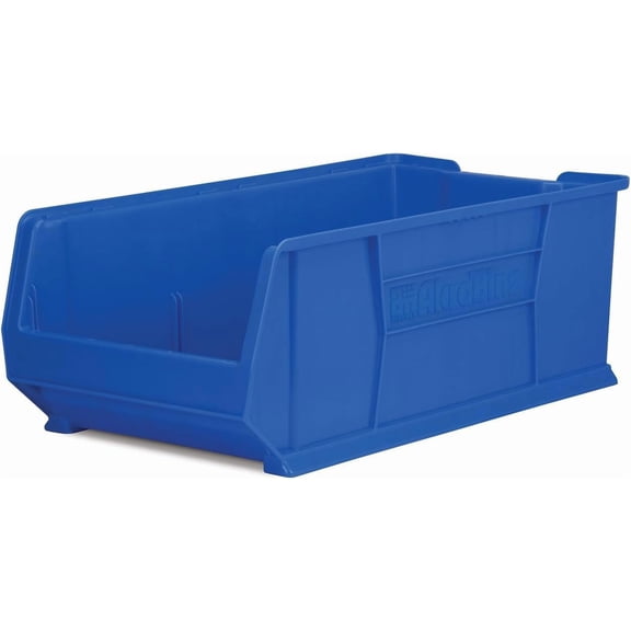 Akro-Mils 30293 Super-Size AkroBins Plastic Storage Bins, Space-Saving Stackable Bins for Garage, Classroom, Warehouse Organization, 30-Inch L x 16-Inch W x 11-Inch H, Blue, 1-Pack