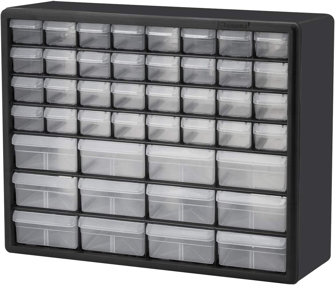 Akro-Mils 44 Drawer Plastic Cabinet Storage Organizer with Drawers for Hardware, Small Parts, Craft Supplies, Black - image 1 of 14