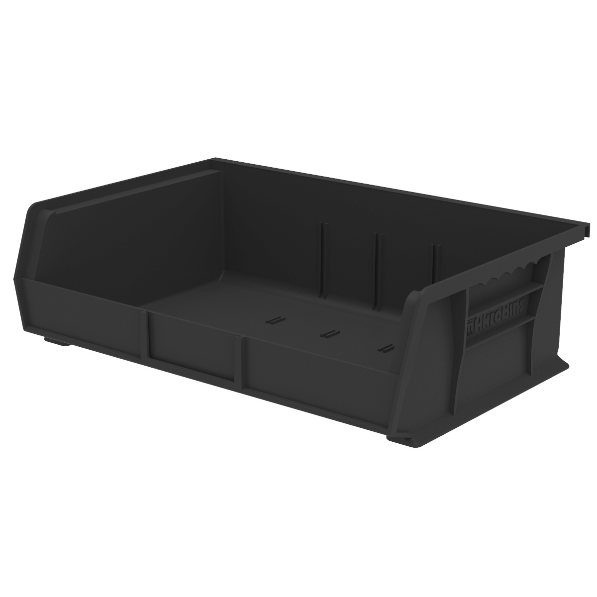 Akro-Mils 6 Pack of 10-7/8 x 16-1/2 x 5" Black AkroBins Plastic Storage Bin Hanging Stacking Containers # 30255BLACK - image 1 of 8