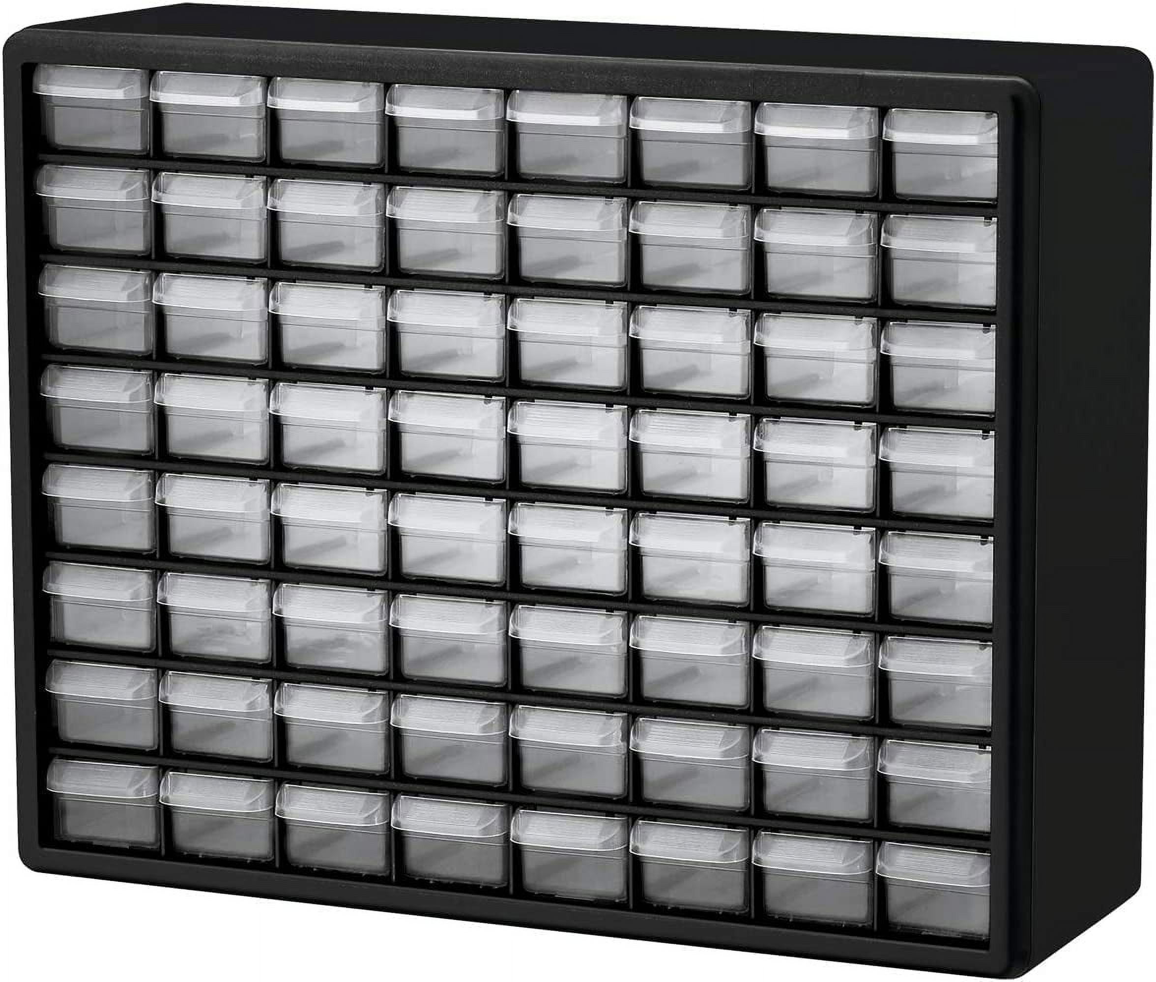 Akro-Mils 64 Drawer Plastic Cabinet Storage Organizer with Drawers for Hardware, Small Parts, Craft Supplies, Black - image 1 of 14