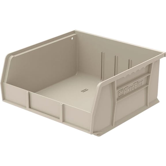 Akro-Mils B3775206 AkroBin Plastic Storage Bin, Stone - 10.87 x 11 x 5 in.