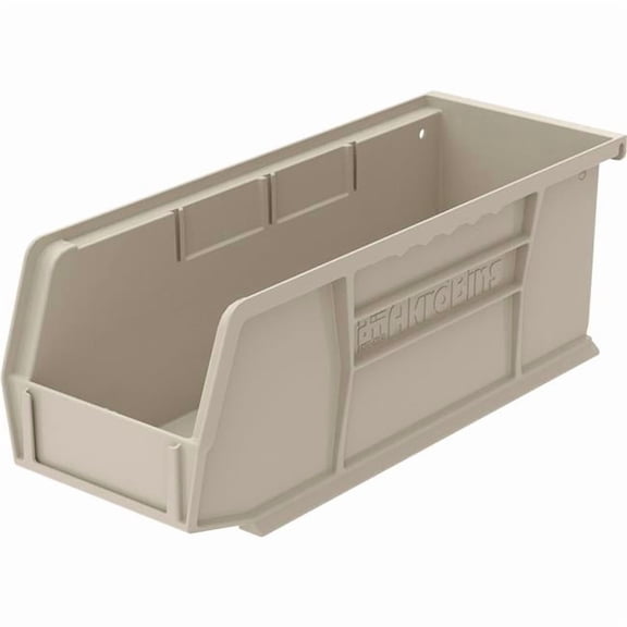 Akro-Mils B3775216 AkroBin Plastic Storage Bin, Stone - 10.87 x 4.12 x 4 in.