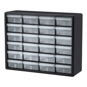 Akro-Mils 24 Drawer Plastic Storage Organizer Cabinet for Garage Use, Wall Mount, Black