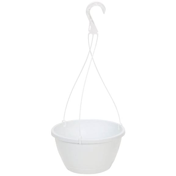Akro-Mils Euro Swirl Hanging Basket - Modern, Handles - 10 Inch, White