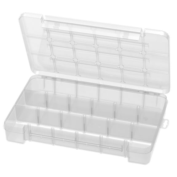 Akro-Mils Large Plastic Portable Parts Storage Case for Hardware and Crafts with Hinged Lid and 5 Adjustable Dividers, (14-3/8-Inch x 9-1/2-Inch x 2-1/2-Inch), Clear 05905