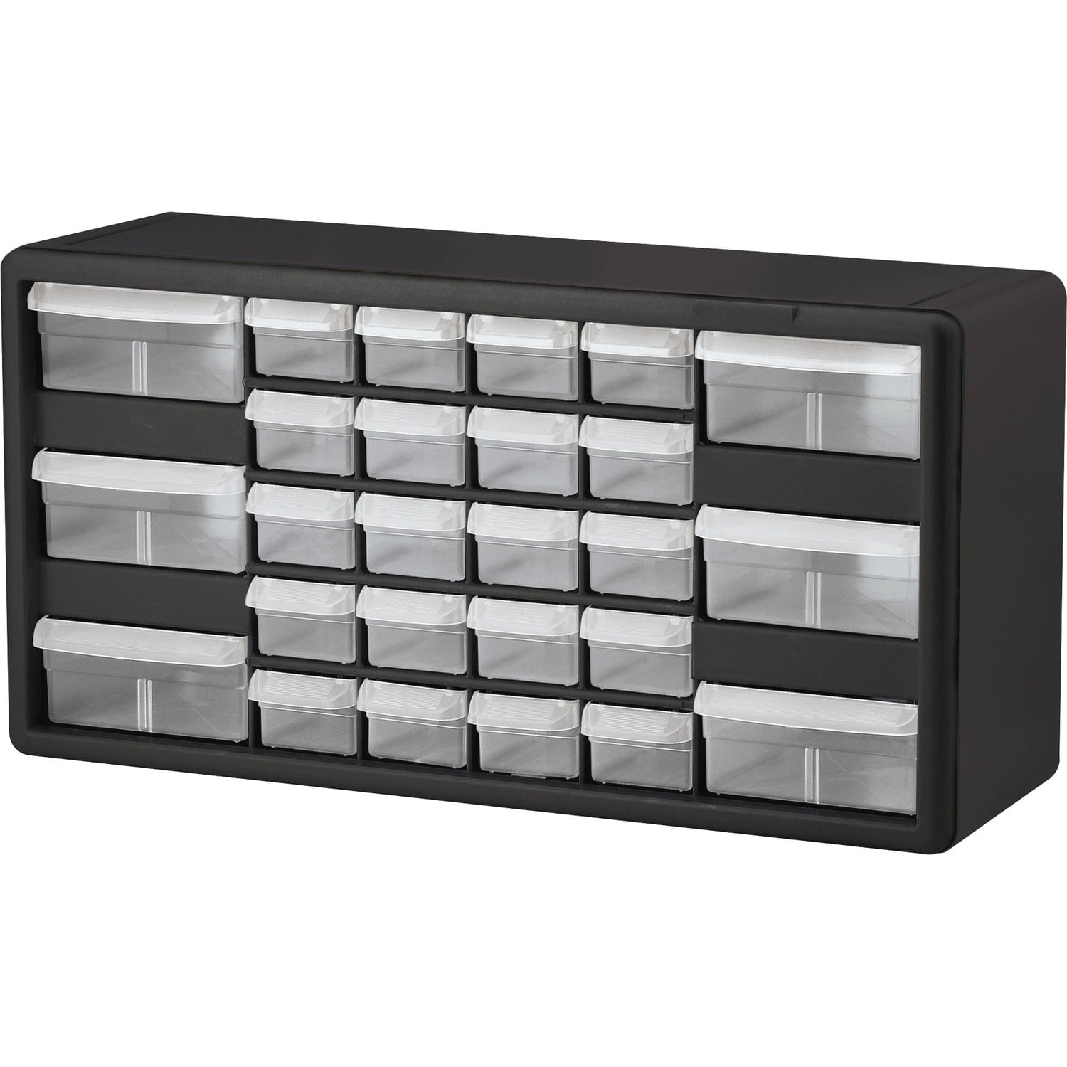 Akro-Mils Stackable Cabinet 26 Drawers 20"x6-3/8"x10-11/32" Black/Gray 10126