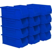 Akro-Mils Stackable Storage Bins 30224 AkroBins Stacking Organizer, 11"x4"x4", Blue, 12-Pack