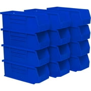 Akro-Mils Stackable Storage Bins 30224 AkroBins Stacking Organizer, 11x4x4, Blue, 12-Pack