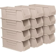 Akro-Mils Stackable Storage Bins 30224 AkroBins Stacking Organizers, 11"x4"x4", Stone, 12-Pack