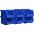 thumbnail image 1 of Akro-Mils Stackable Storage Bins, AkroBins 30210 Stacking Organizer, 5"x4"x3", Blue, 6-Pack, 1 of 11