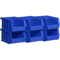 Akro-Mils Stackable Storage Bins, AkroBins 30210 Stacking Organizer, 5"x4"x3", Blue, 6-Pack